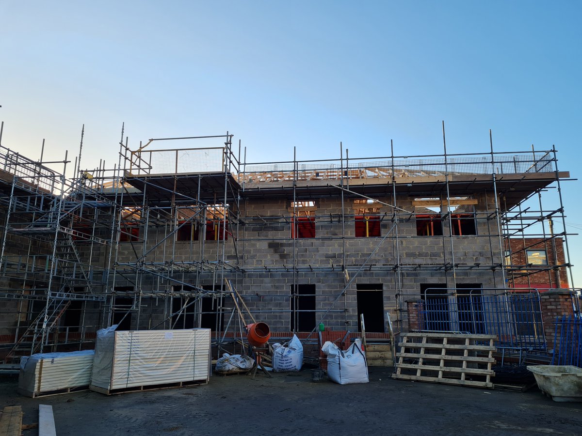 The latest from Rivers House in Middlesbrough. Esh is converting the former office building into 18 supported housing apartments for <a href="/Thirteen_Group/">Thirteen Group</a>. 

A new two-storey extension will house 4 apartments while the original building has been re-modelled into 14 apartments.