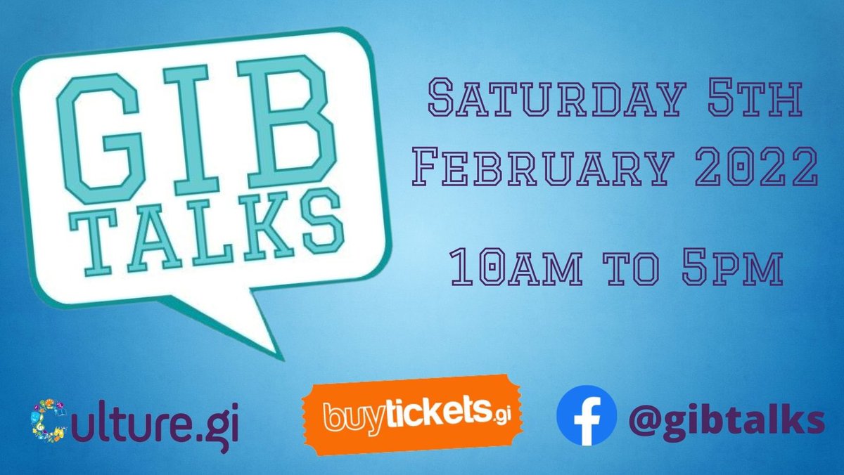 GibTalks returns on Saturday 5th February. Get your tickets at @BuyticketsGib, where you can also check out the schedule for the day.