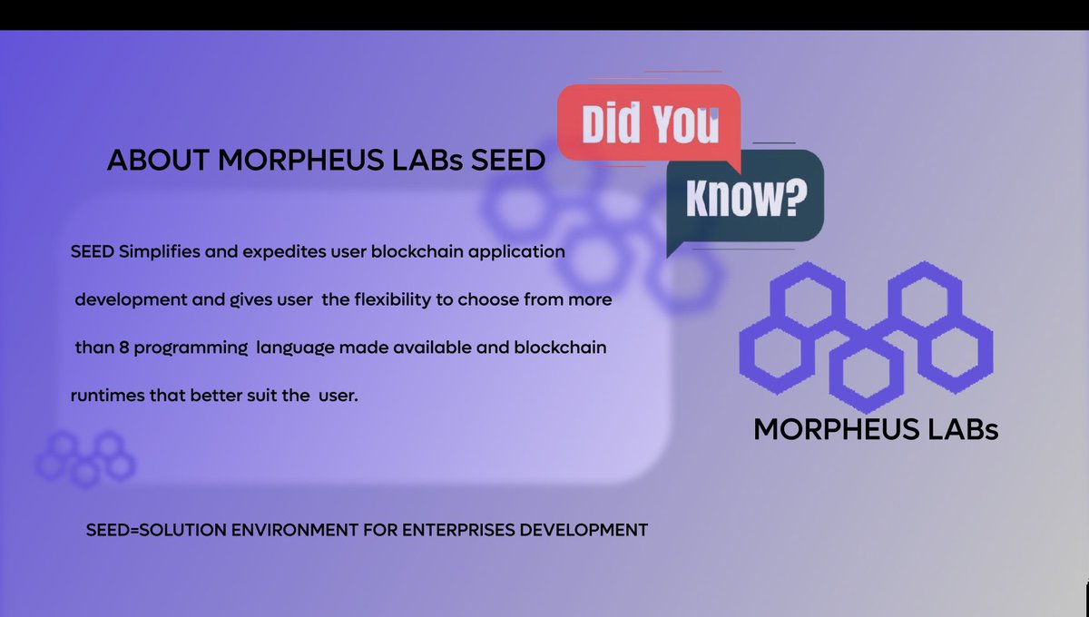 ElvisAzubuike1's tweet photo. Hey folks
Here's one of the cool features about Morpheus Labs SEED

Below is an infographic that gives insight about #MLSEED

For more information click on the link below:
https://t.co/msSUuiCq0i https://t.co/LTERuGIl0S