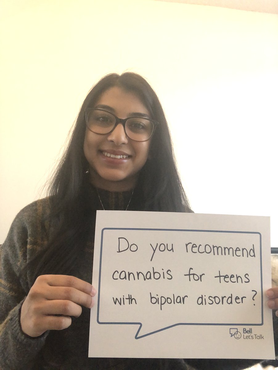 bengoldstein73's tweet photo. Spoiler alert: the quick answer is “no”. Teens w/ #bipolardisorder are more likely to develop addiction, &amp; cannabis use in teens w/ bipolar is associated with more severe symptoms &amp; decreased treatment response. https://t.co/3gbFQXI7Rg #BellLetsTalk @alyshasultan @CAMHResearch https://t.co/t4RgZFVAsO