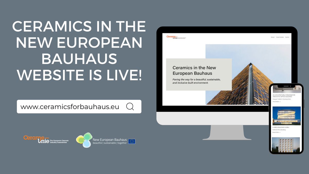 🎉We are proud to announce the official launch of the new website dedicated to showcasing ceramics in the #NewEuropeanBauhaus! Discover unique case studies that use ceramics to contribute to a beautiful, sustainable and inclusive living environment.

💻ceramicsforbauhaus.eu