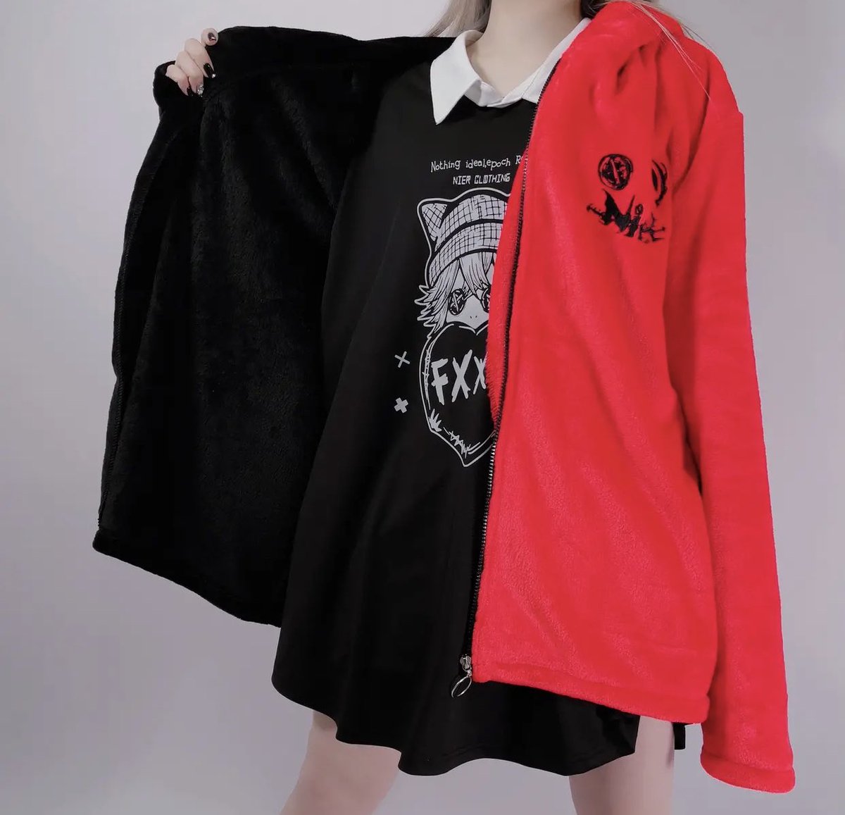 NieR_tokyo's tweet photo. 🎁本日〆切プレゼント企画🎁

ふわもこTWO-TONE ZIP OUTER
【DEVIL】

🎁3名様にプレゼント🎁　

ユニセックスアイテムです🐰

◼応募方法
フォロー(@NieR_tokyo) &amp; RT
◼締切〆  本日24時

※鍵垢の方も対象内です。
是非ご参加ください🙇‍♂️🙇‍♀️ https://t.co/TNNKd5uEVX