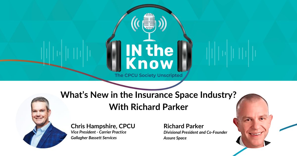 cpcusociety's tweet photo. 🎧 Tune into the latest episode of #INtheKnow and hear this week's guest, Richard Parker from Assure Space, discuss the exciting world of space insurance and its future. Click here to listen: https://t.co/j8spyuJVfE
#spaceinsurance #spaceexploration #insuranceindustry #innovation https://t.co/QirirX0UcD