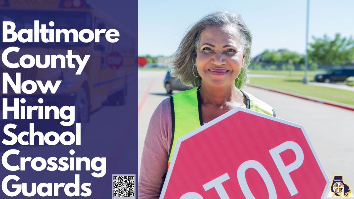 BaltCoPolice's tweet photo. #BCoPD is currently #hiring school crossing guards! This part-time position pays $13.97/hr and helps make a difference in your community. Crossing guards are especially needed in the #Dundalk area. Learn more and apply here: https://t.co/4gBm5VLr7E https://t.co/A4RFqCfjzY
