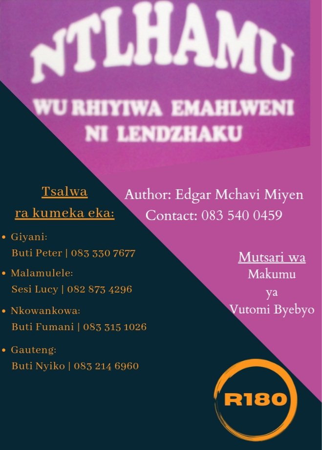 ChechengweM's tweet image. 🔌
#TsongaSource
#readsa
#RirimiRaManana
#BBMzanzi 
#Ntlhamu
#EMcMiyen
@ReadaBookSA 
#ReadaBookSA