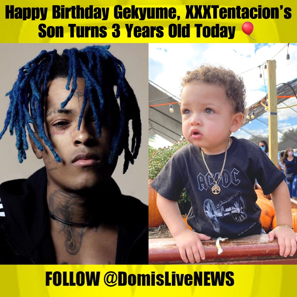 domislivenews's tweet photo. Happy Birthday Gekyume, XXXTentacion’s Son Turns 3 Years Old Today 🎈 https://t.co/jHf7tOpRr3