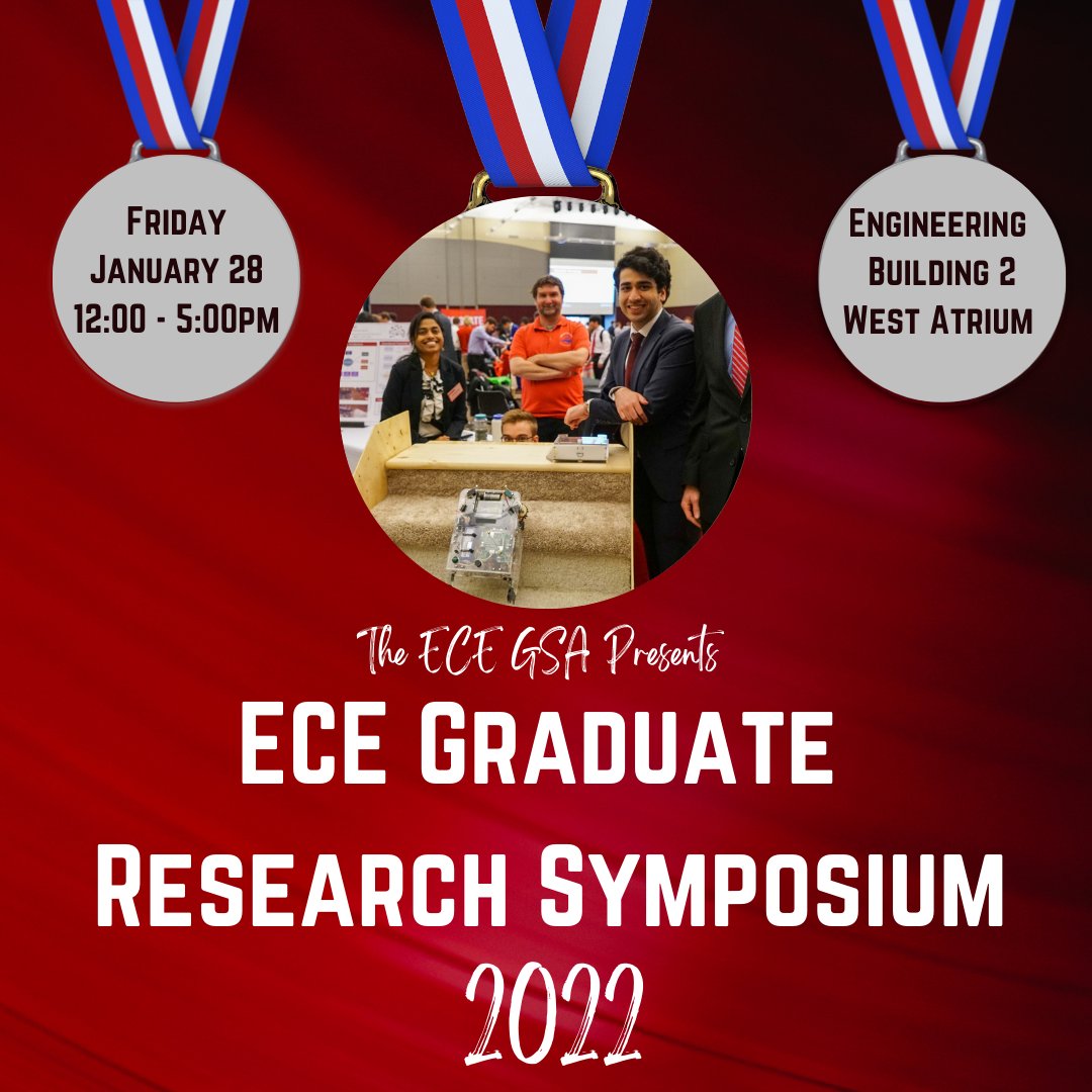ncstateece's tweet photo. Come check out the Graduate Research Symposium, hosted by the ECE Graduate Student Association. This event will take place in the EB2 West Atrium this Friday afternoon!
#ncstateece #ncstateengineering #ncsuecegsa https://t.co/2HqNK0hvvF