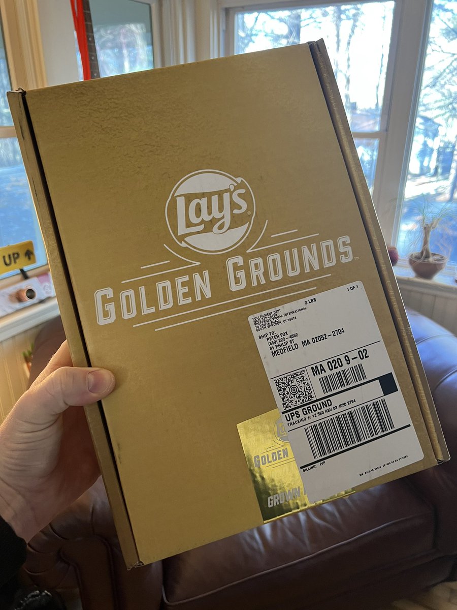 We won!  Can’t wait to try these <a href="/LAYS/">LAY'S</a> #LaysGoldenGrounds gridiron grown chips this weekend.  Unfortunately I won’t be watching my <a href="/Patriots/">New England Patriots</a> but these will make the day better