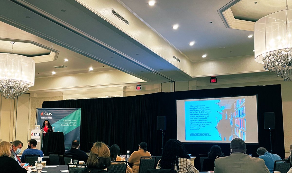 “What gets measured gets done.” An engaging and thought-provoking keynote at the <a href="/SAISnews/">SAIS</a> #DEIInstitute from <a href="/Valaida/">Dr. Valaida L. Wise</a>. Thank you for supporting truthtellers (DEI professionals), illuminating the heart work, and inspiring real progress for all students - I am energized! 😊💗