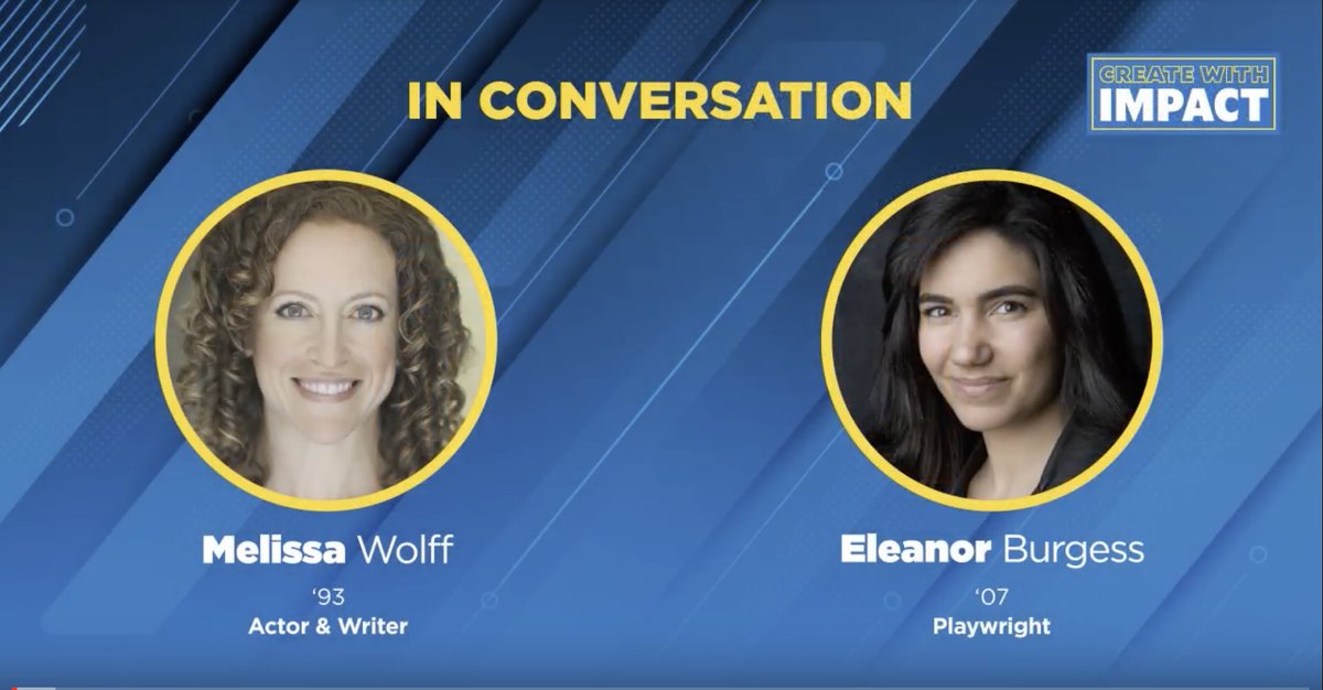 YaleAlumni's tweet image. In this Create with IMPACT conversation, Actor and writer Melissa Wolff ’93 discusses creativity and more with playwright Eleanor Burgess ’07. Watch now: bit.ly/3rKZokW #YaleAlumni #CreateWithIMPACT