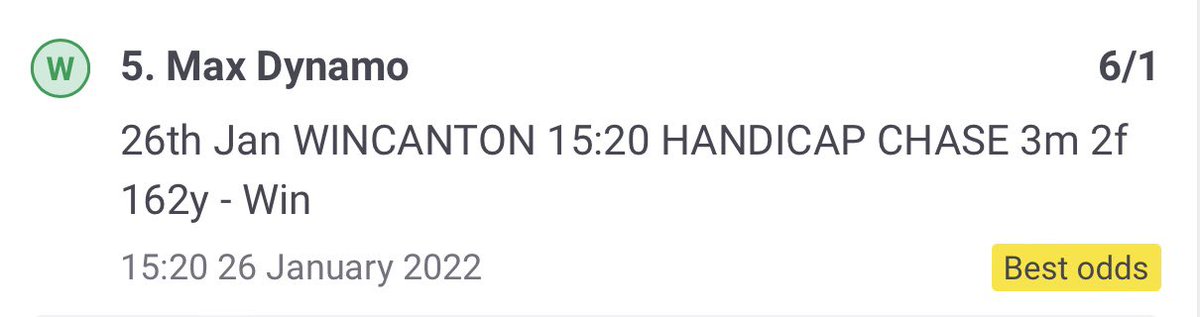 WinslipWizard's tweet photo. 🥇 BOOM 💥 It’s 3rd time lucky for today’s #WizardsTips as MAX DYNAMO comes home strongly at @wincantonraces under a lovely @BenJone04644251 ride.

Profitable day guaranteed, with 2 to run 🤞🏻 https://t.co/289Rqd1wtN