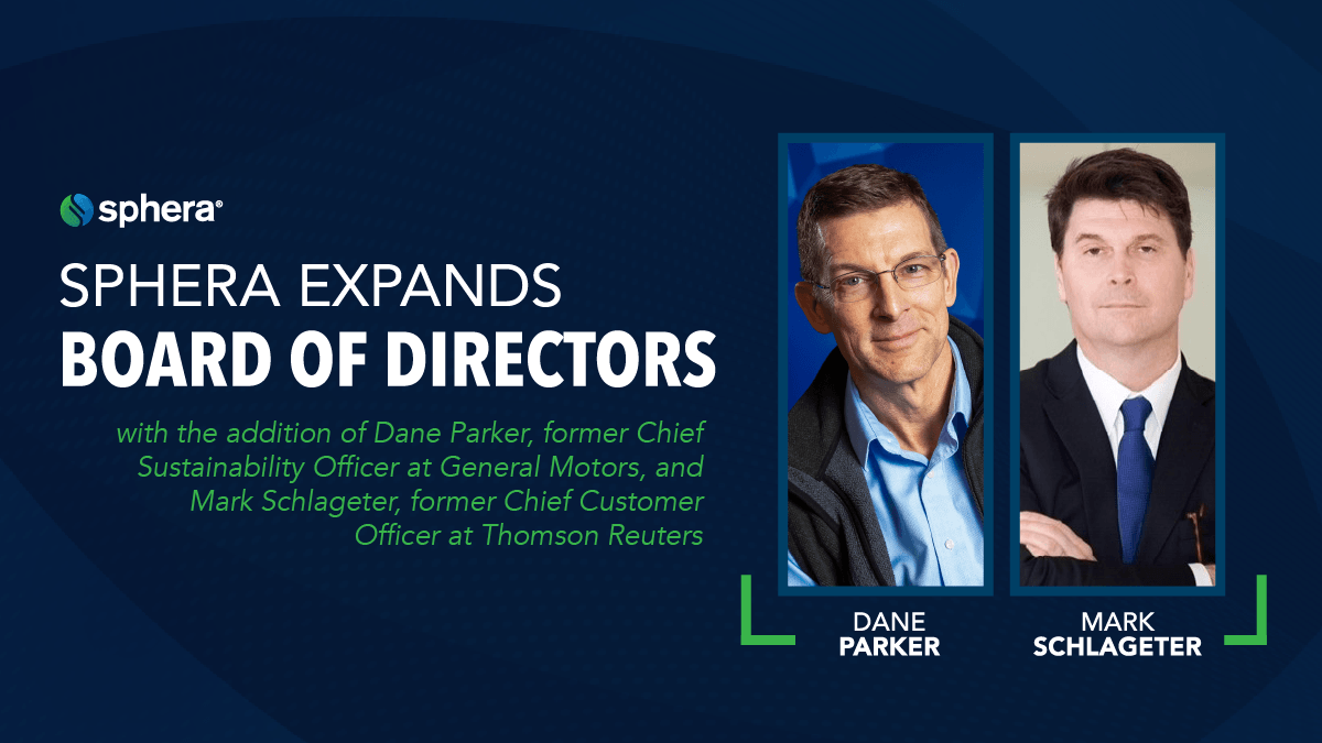 SpheraSolutions's tweet photo. Excited to share Sphera's board of directors has expanded as part of strategic growth efforts. Sphera has tapped Dane Parker, former chief sustainability officer at GM, and Mark Schlageter, former chief customer officer at Thomson Reuters. Read more: https://t.co/IrTHbpZsq2
#ESG https://t.co/PqHts5gtzM