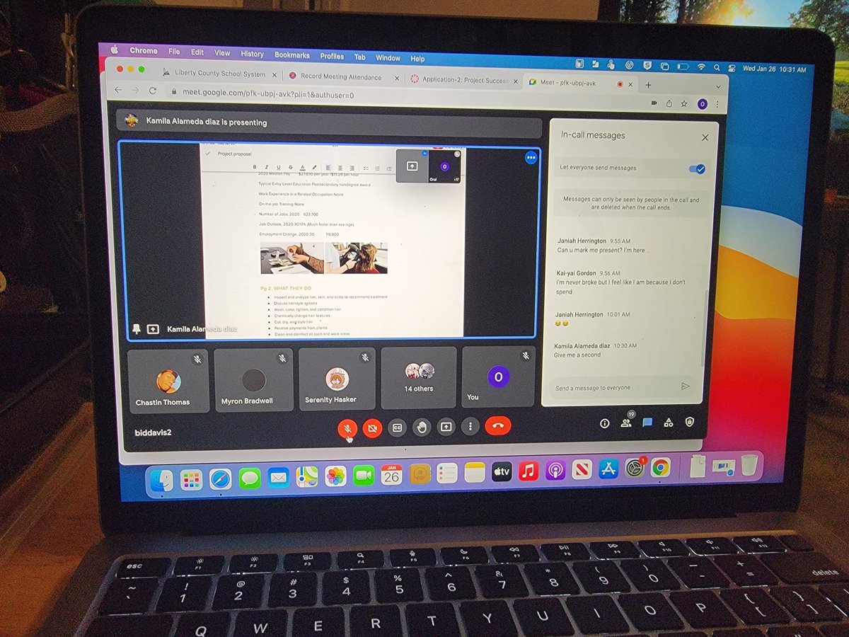 goonsquad6's tweet photo. Project Success students making the best of Virtual Learning. Presenting their Career Portfolios! @MRRVH https://t.co/8YylXxGjUx