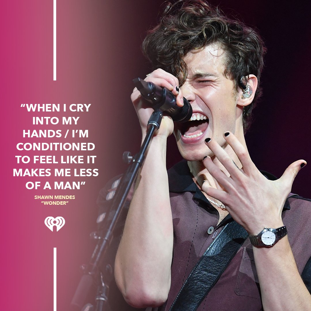 iHeartRadioCA's tweet photo. “Every single man in my life said something to me about that line, [in 'Wonder'] but in private,” @ShawnMendes told GQ in an interview last year. “Not publicly, which shows how uncomfortable men can be about expressing how they feel.” #BellLetsTalk https://t.co/JJKV5ir1BQ