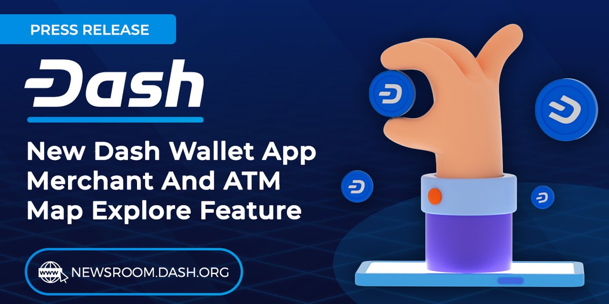 Dashpay's tweet photo. Dash Core Group is pleased to announce an exciting new addition to the Dash wallet mobile app. Users can now easily search for and locate nearby merchants that accept Dash as payment and discover nearby ATMs where they can easily buy and sell Dash. 

https://t.co/gPfvjzRcmP https://t.co/kB0DCmF08o