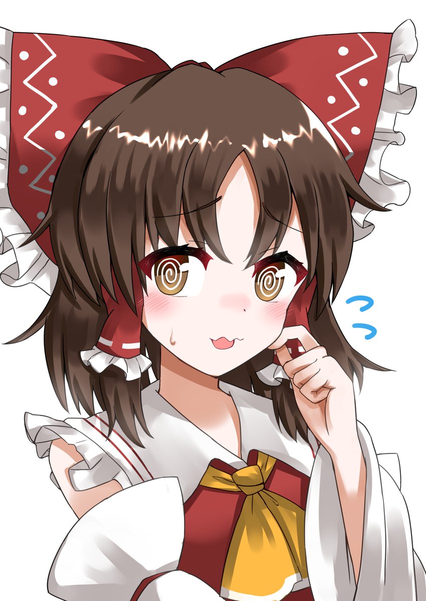 hakurei reimu 1girl solo bow brown hair detached sleeves red bow hair tubes  illustration images