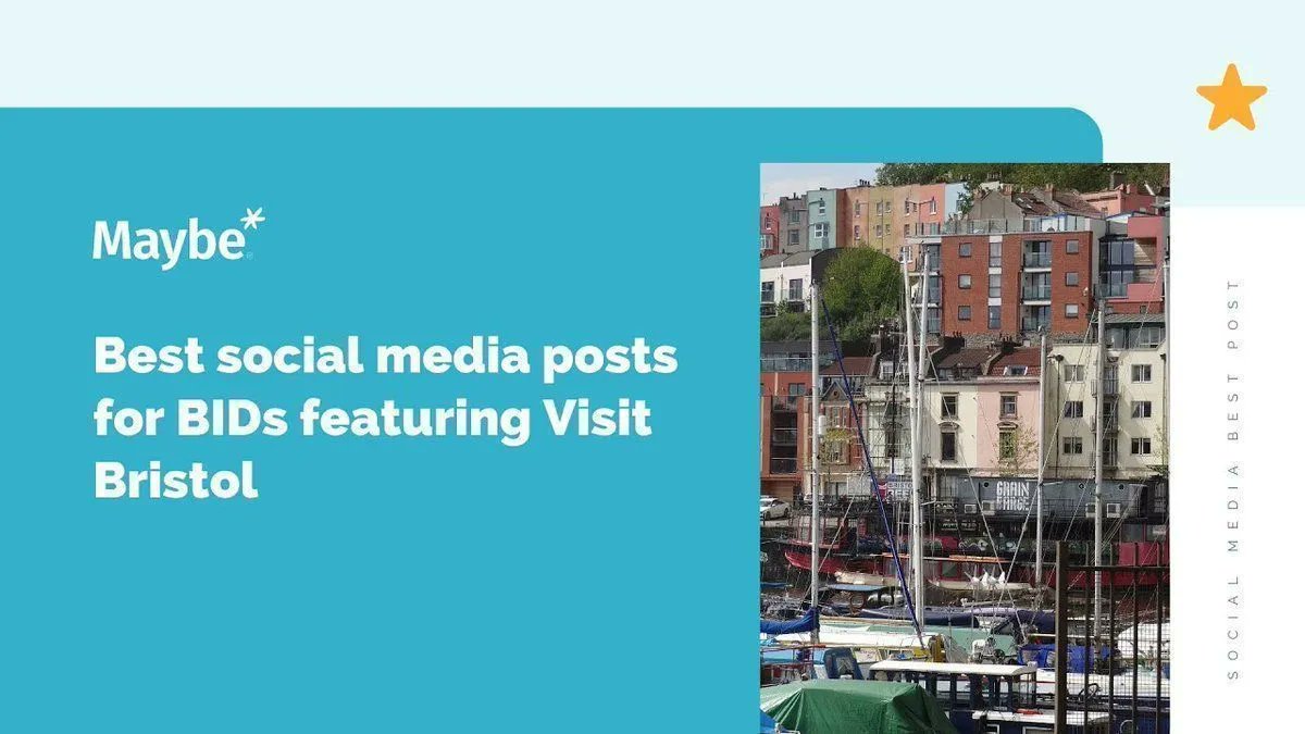 MaybeTech's tweet photo. Learn from other #BIDs rocking their #socialmedia 💪 Here's how you can find the best #socialmedia posts from all of the UK's BIDs, using the Maybe* platform. Today we feature the wonderful @VisitBristol 👉 https://t.co/z5TuxygPfG #socialmediatips @EdinWestEnd_  @WestonBID https://t.co/2xLlhnu6TZ