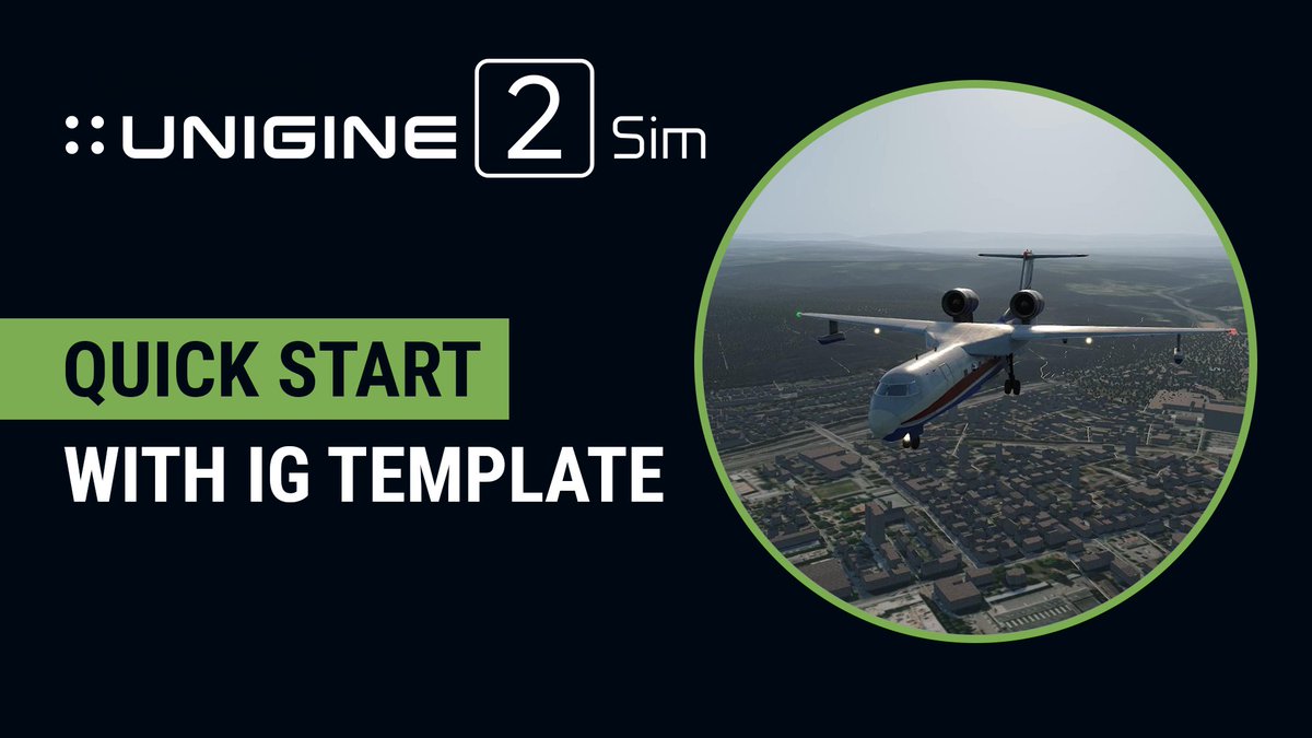 Unigine's tweet image. Ever seen a view from an aircraft cabin: bird's eye view of a night city or clouds lightened up with the gold of sunset? Impressive, no doubt! What if it’s a simulation and you made it? Here's a Quick Start video on how to do it!
l.unigine.com/QuickStartIG
#unigine #uniginetutorial