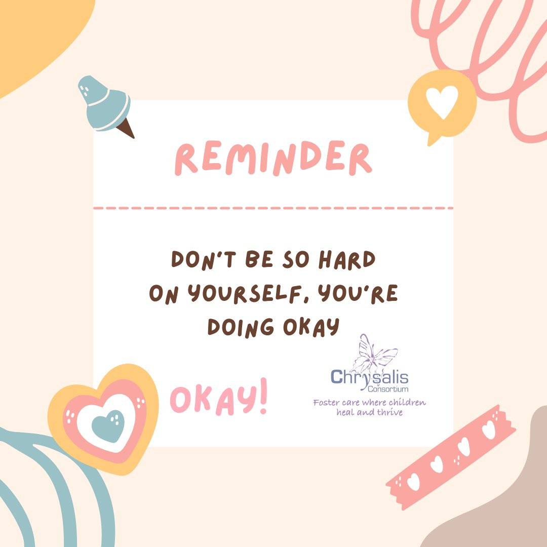 Your daily reminder that you are doing okay!  Life can feel exhausting, uncertain or even scary at times. We are all dealing with so much, remember to be kind to yourself!

#selfcare #mentalhealthmatters #fostering #fostercare #healing #trauma #attachmentparenting #wellbeing