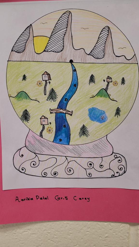 Congratulations to my Stellar Student from Carey's Fifth Grade Class.  She did a fabulous job with her Grandma Moses inspired snow globe. @MrsCareyGVES