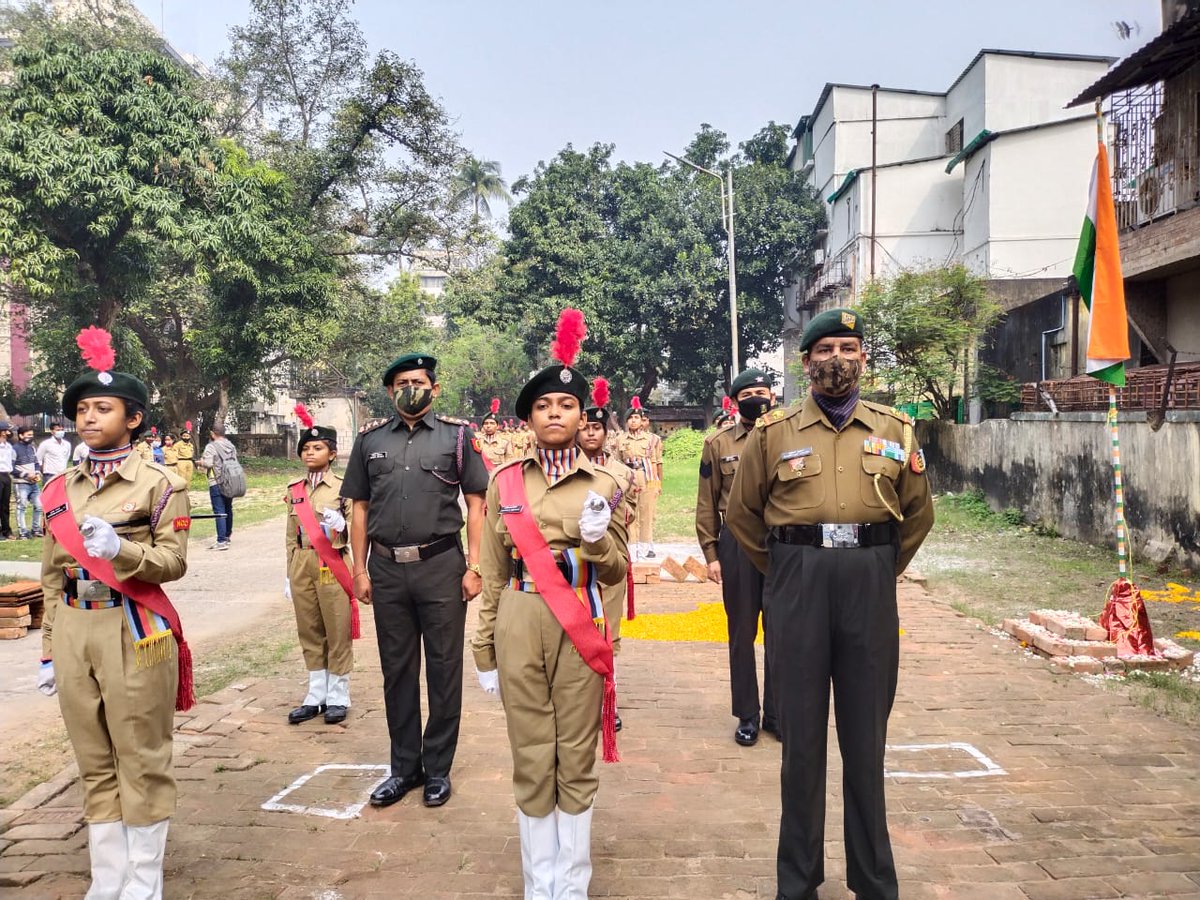 nccwbskm's tweet photo. #RepublicDay
Battalions of Kolkata C group of WB &amp; Sikkim NCC Dte celebrated the 73rd Republic Day with great zeal &amp; enthusiasm.  The event was marked with a ceremonial parade followed by talent display of cadets.@HQ_DG_NCC @SpokespersonMoD @drajaykumar_ias https://t.co/KIxgsULFOM