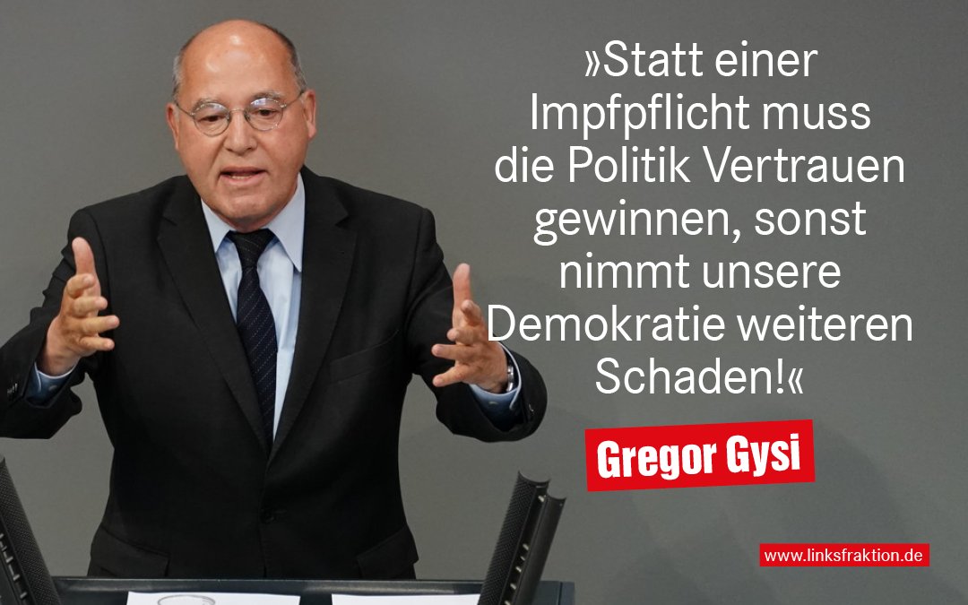 Linksfraktion's tweet photo. Ihre Haltung zu einer #Impfpflicht haben in der heutigen Orientierungsdebatte des Bundestags @GregorGysi @voglerk und @MWBirkwald deutlich gemacht. https://t.co/zUFkAEEF1w https://t.co/haW117L8iz