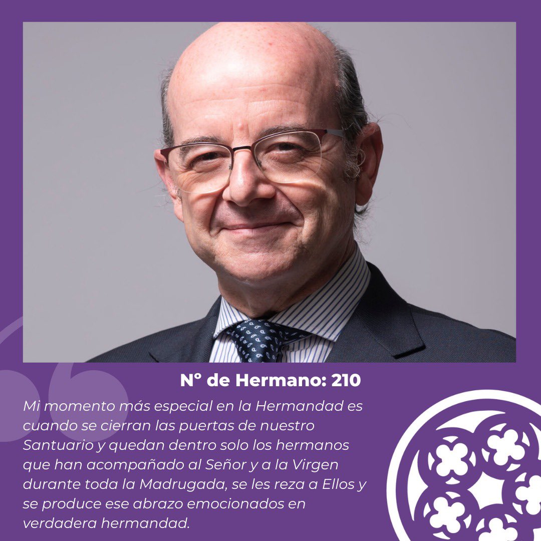 JoseMFloresHM's tweet photo. 🟣⚪️ Nuestra candidatura para continuar #AvanzandoenHermandad. 
 
➡️ Presentamos a Juan Carlos García Ibáñez, candidato a Consiliario 6 º. Ha sido: Consiliario, Contador, Mayordomo, Tte Hermano Mayor y DMG 15 años. Fue director de la Sección Musical.

📲 https://t.co/PapeRXrWM6 https://t.co/aprGYfTbev