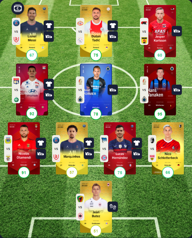 SorareMega's tweet photo. Congrats to @ThorkSorare on ranking first in the GW238 #Mega11👑
His @SorareMega gear allowed him to score an extra ~15pts 📈
Deadly midfield line 👀
#Sorare #SorareMega https://t.co/a5sAq2iejN