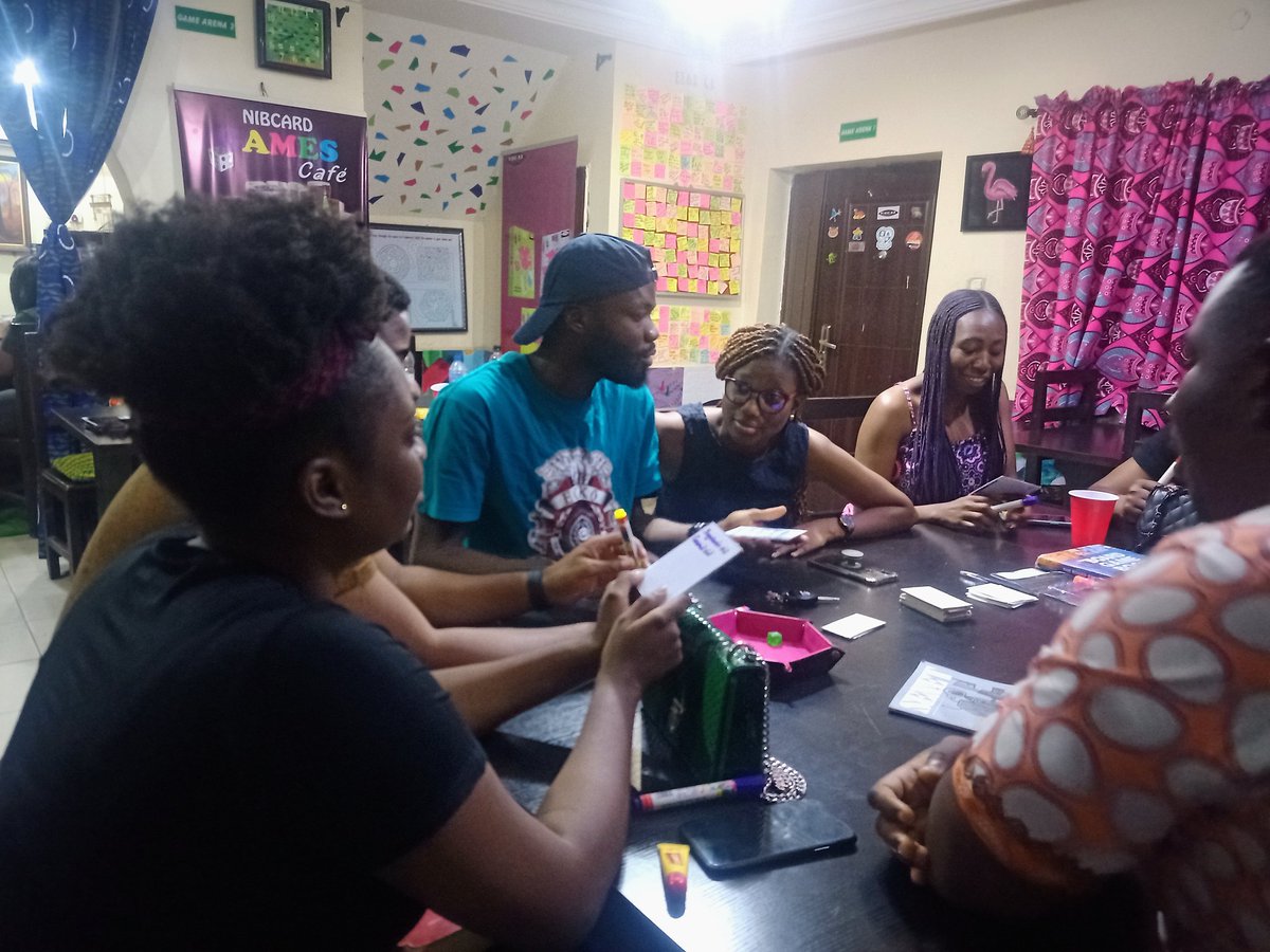 nibcardgames's tweet photo. We played;

Relatable Five
Instant Five
Infrastructure

And gave feedback on Anonymous and ????? 

We also had a debut designer (4 designers in total). 

#MadeinNigeria #TabletopGames #Boardgames Chess Ludo Scrabble Cardgames #PlaytestTuesday https://t.co/RmIOqeZoFO