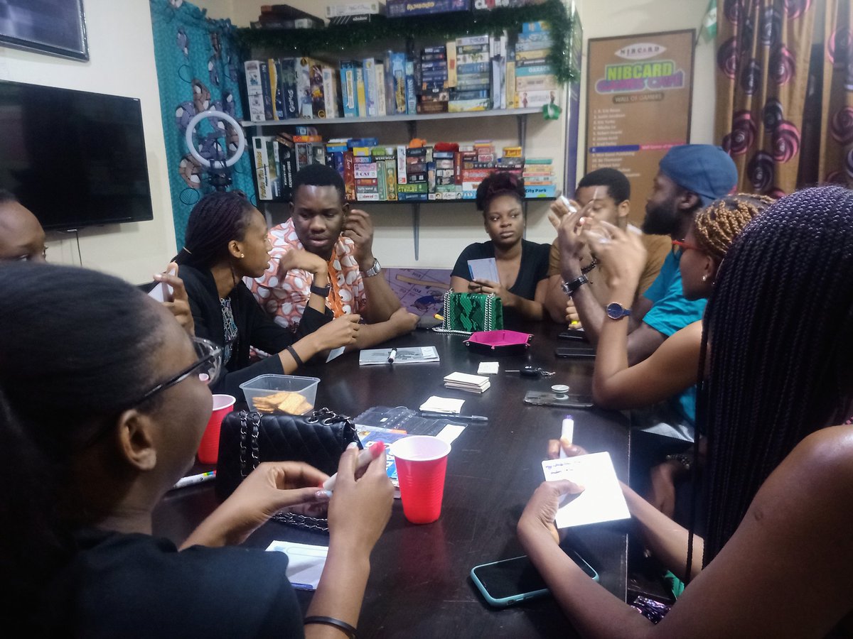 nibcardgames's tweet photo. We played;

Relatable Five
Instant Five
Infrastructure

And gave feedback on Anonymous and ????? 

We also had a debut designer (4 designers in total). 

#MadeinNigeria #TabletopGames #Boardgames Chess Ludo Scrabble Cardgames #PlaytestTuesday https://t.co/RmIOqeZoFO