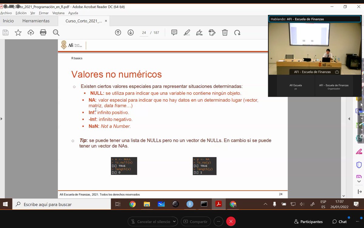AfiGlobalEdu's tweet image. ¿Cuál es la diferencia entre NA y NaN? 🤔
Manuel Rueda, consultor del Área de Finanzas Cuantitativas de @Afi_es, nos resuelve esta duda tan común, en el Curso Gratuito de Introducción a la #ProgramaciónEnR 💻.