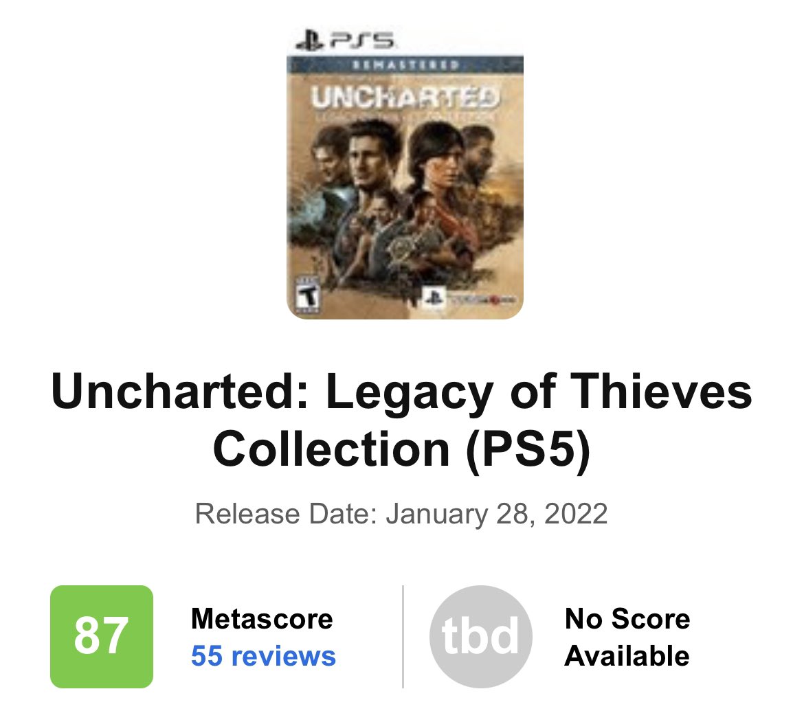 Uncharted: Legacy of Thieves Collection - Metacritic