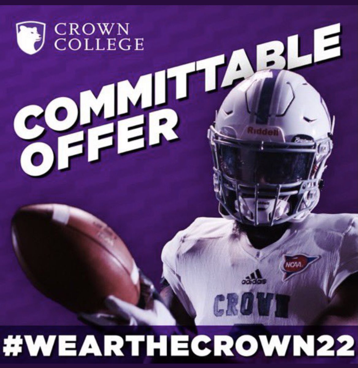 GarrisonHawaii's tweet photo. Thank you @CrownCollege @CrownCollegeFB for last night’s virtual visit. After a great conversation with @_coachwomack I am thankful to receive an offer to continue my education and play Football @CrownCollegeFB. @WestlakeFootbal @qbinfluence https://t.co/WjCKzVqlzr