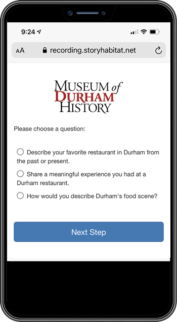 techmuse's tweet photo. Gathering stories about Durham's food scene for the Museum of Durham History's exhibit on the topic using our online story recording service. Appreciating the ways the Museum is reaching out to community on engaging topics. #storykiosk #storyhabitat #musesocial https://t.co/B1ed3rY5R5