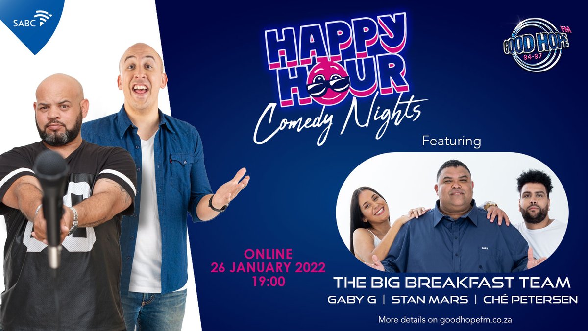 Watch <a href="/bigstanmars/">stan mars</a>, <a href="/gabyg_sa/">Gift of the Gab</a> &amp; <a href="/omarmorto/">Omarmorto</a> take over Happy Hour Comedy Nights from <a href="/DalinOliver/">IG:dalinoliver</a> &amp; <a href="/carlweber9/">carl weber</a> at 7pm

#HappyHourGHFM

Watch Free: bit.ly/3r2pMYh