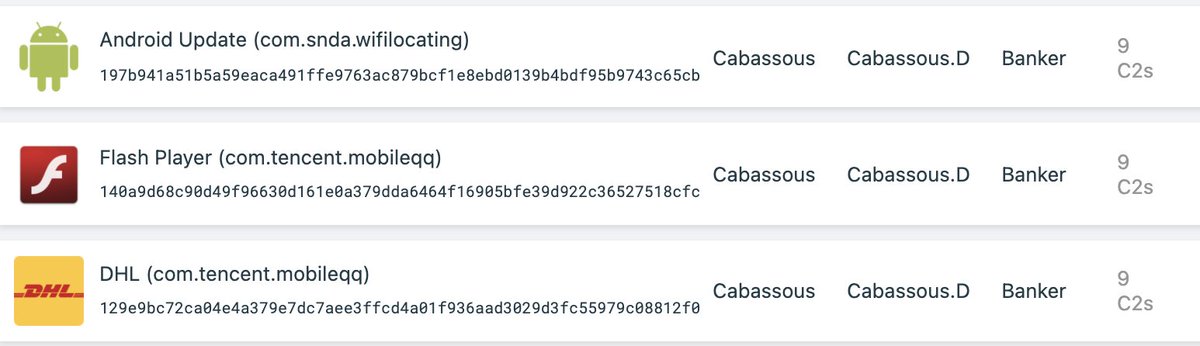 ThreatFabric's tweet image. #Cabassous (aka #Flubot) 5.4 is out! Targeting AU, UK, UAE, IE, crypto. First banking Trojan to use Direct Reply while intercepting notifications: TAs added a functionality that uses Nougat Direct Reply feature to provide C2 supplied response to notifications on victim&apos;s phone.