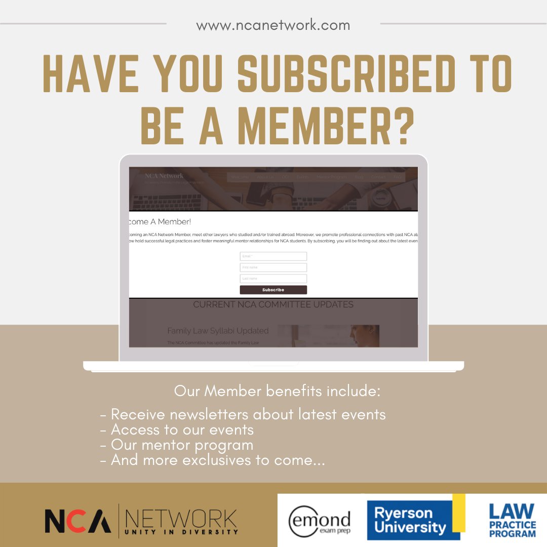 ncanetworkTO's tweet photo. Have you subscribed to be a NCA Network member? Visit our website today to sign-up and be the first to know about our upcoming events, mentor program, access to our events, and more exclusives to come!

Visit us at https://t.co/6KvNJcrfoY https://t.co/bVoRNyjN6n