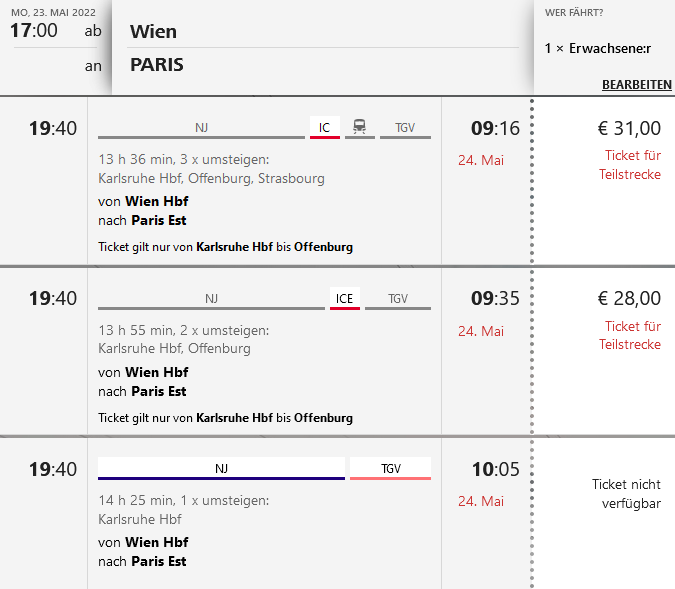 Liebe <a href="/unsereOEBB/">ÖBB</a>, warum fährt denn der NJ 468 nach 28. April nicht mehr nach Paris sondern nur noch bis Karlsruhe?