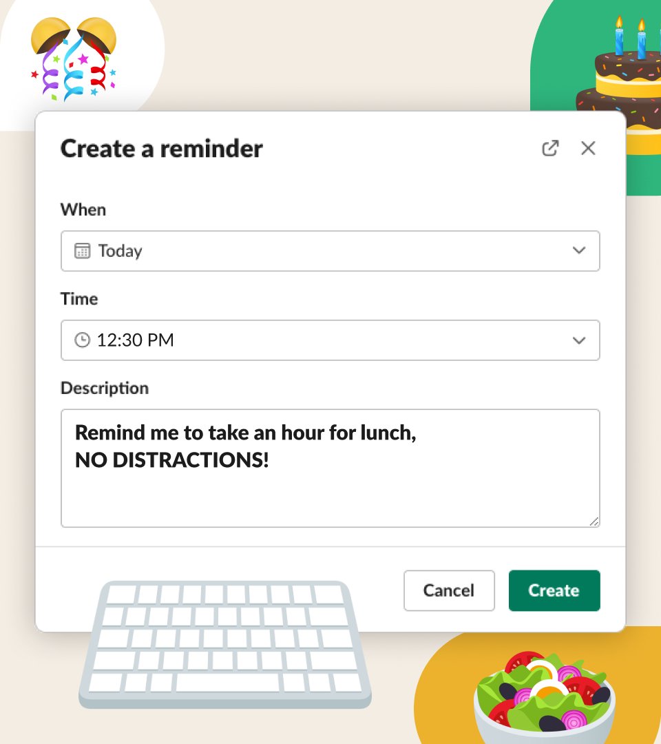 SlackHQ's tweet image. 🔔 Sometimes sticky notes just don’t get the job done. Set future you up for success with Slack reminders. #SlackTips