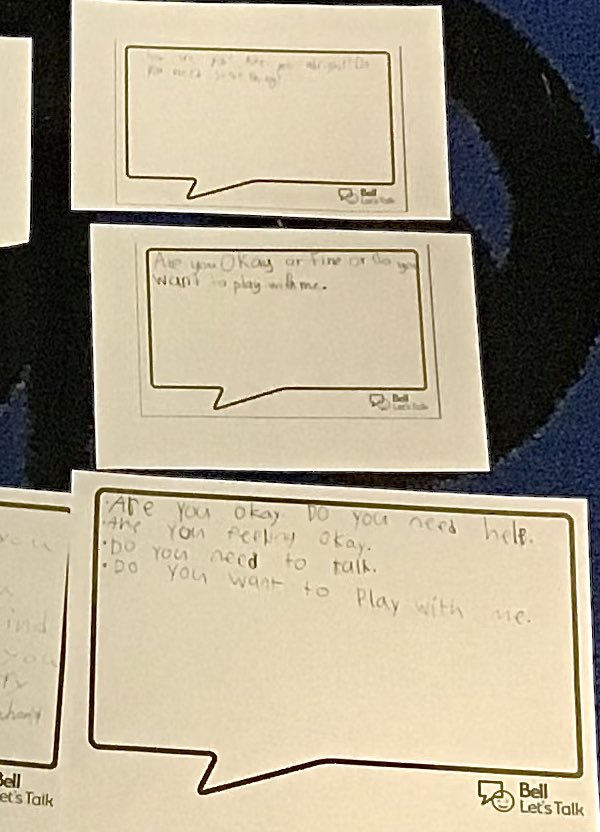 Some inspiring messages of things we can say on #BellLetsTalk