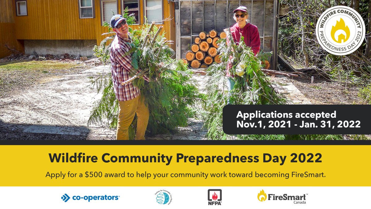 #WildfirePrepDay supports neighbourhood events to proactively address wildfire risks. Apply today for $500 to #FireSmart your community! The application deadline is Jan 31. Learn more here: theco-op.ca/3zNYs2x.