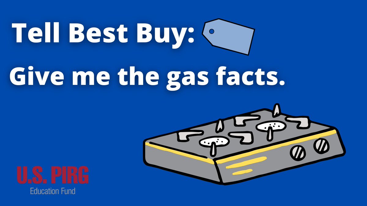 Retailers like <a href="/BestBuy/">Best Buy</a> should do a better job informing consumers of the health &amp; climate impacts of using a gas stove. Education is key to switching to electric stoves, which will help us all have better health &amp; a cleaner planet. Sign our petition: uspirg.webaction.org/p/dia/action4/…