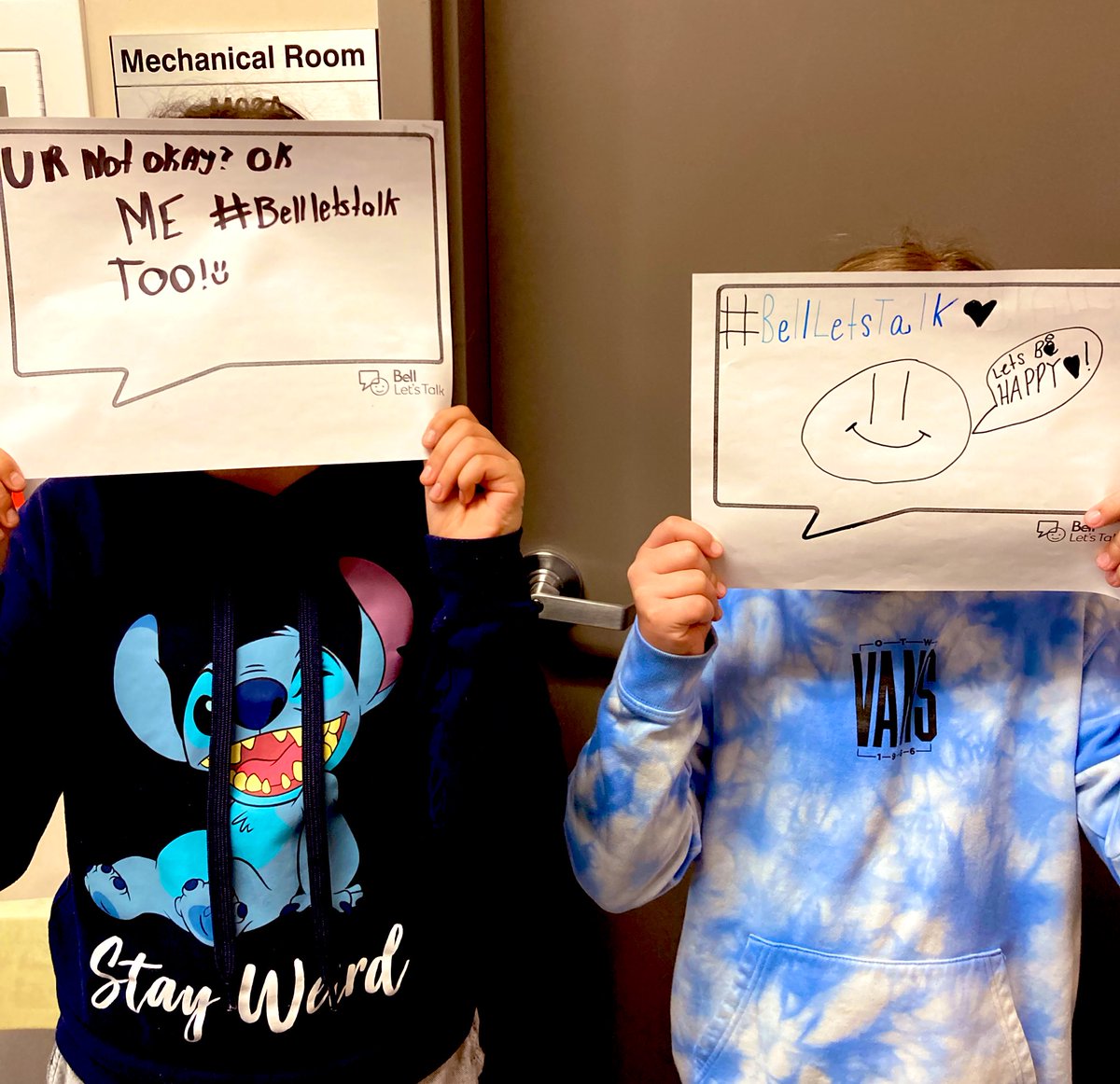 Today <a href="/WeAreLouisCBE/">Louis Riel School</a> we wore blue in support of #BellLetsTalk