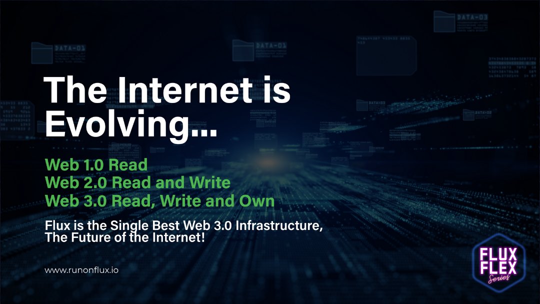 RunOnFlux's tweet photo. The internet is not only growing, it is also evolving. 

Our goal is to be THE... (not just a...) THE single best Web3 infrastructure for people!

https://t.co/5miPiHlcE1

$FLUX #web3 #crypto #altcoin #blockchain #cloudcomputing #dataprivacy #forpeople #Defi https://t.co/OJmk8xIEXU