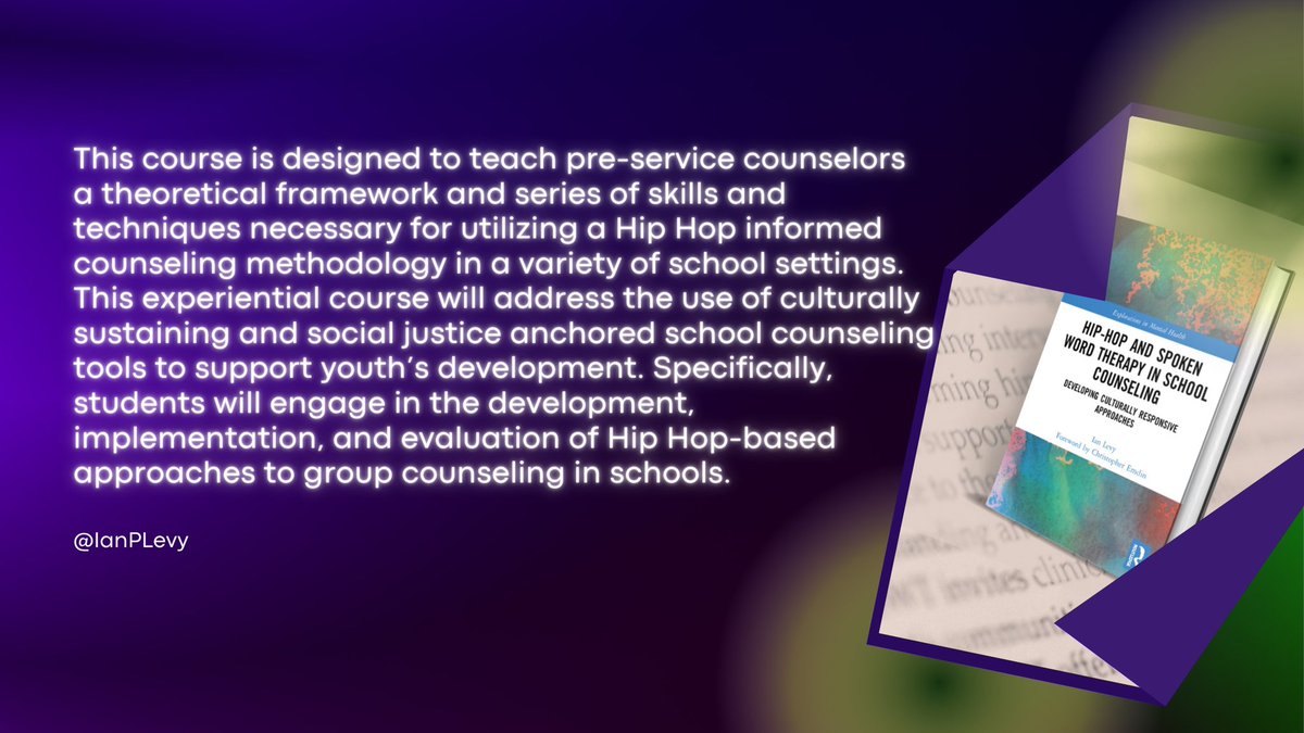 Been plotting on this moment for a while. I firmly believe the future of #schoolcounseling is the use of Hip Hop-based interventions, &amp; that this begins with the training of pre-service school counselors during graduate coursework. Today, this dope class begins #HipHopEd #scchat
