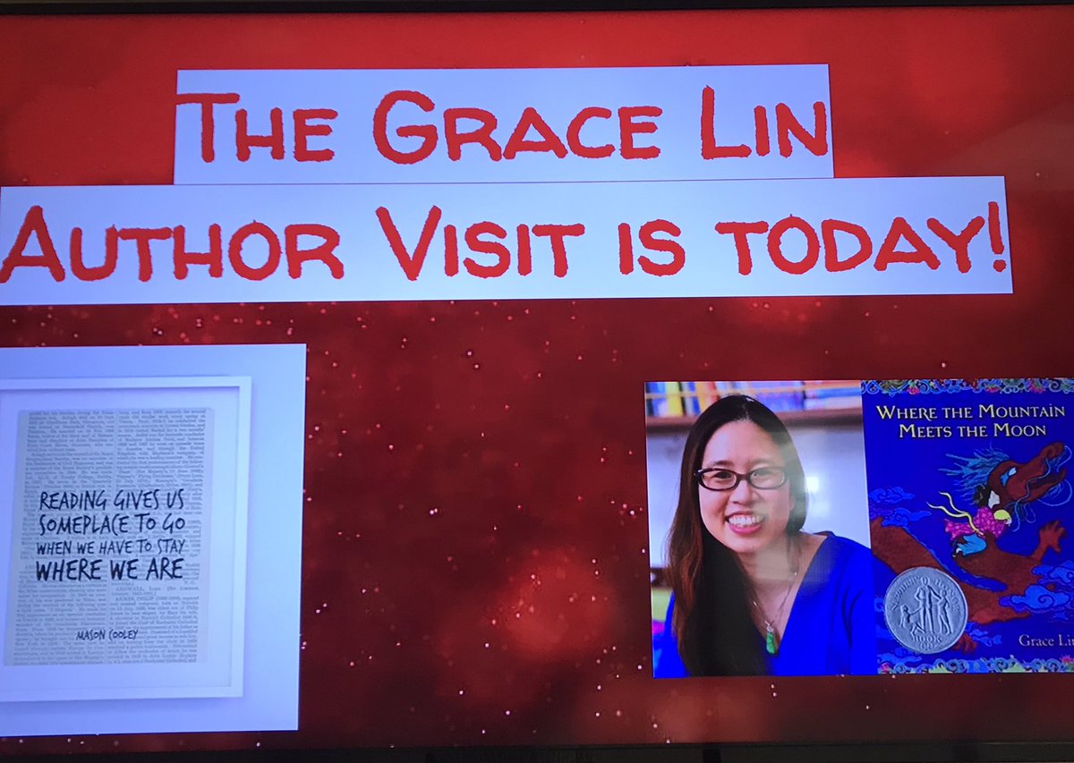 Thank you to Author/Illustrator, Grace Lin, for her presentation to South Mountain school. The students and staff learned sooooo much!!