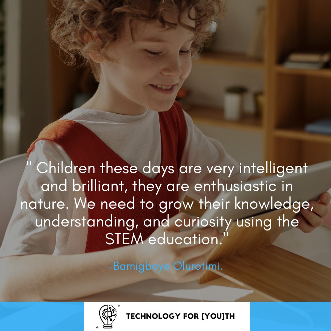 wearetech4youth's tweet image. &quot;STEM education is the leveler for all to be successful in the future needs of humanity.&quot; -Ian R. McAndrew, Ph.D.

#STEM #stemlearning #stemeducation #kidslearning
#CodingIsFun #KidsInCoding #KidsInTech #GirlsWhoCode #womenwhocode