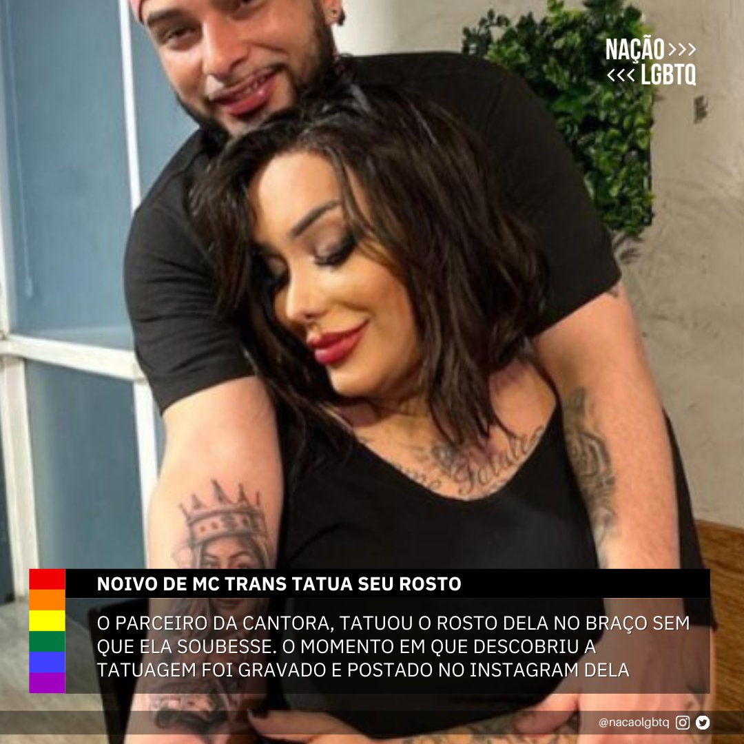 'Eu coloquei na pele o tanto que eu amo você', disse Leandro ao tirar a jaqueta jeans e mostrar a tatuagem. MC Trans ficou bastante admirada e se emocionou com a surpresa.