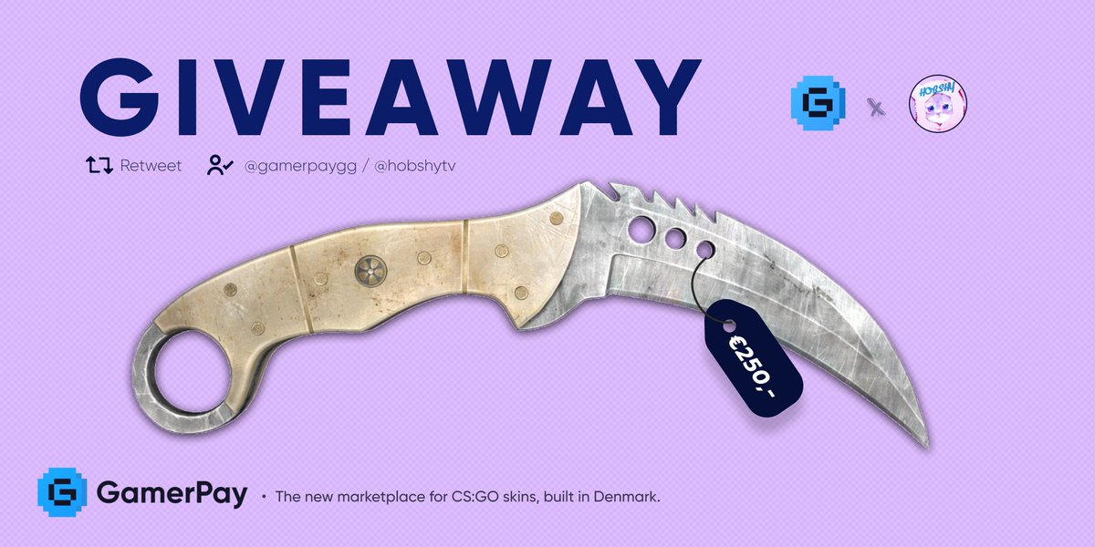 hobshy's tweet image. Giveaway Time! After winning @GamerPayGG's best design combo csgo skin contest, we thought it would be fun to use those funds to give back to you! Follow us both and retweet to join! If you love us, please tag your friends! 

Winner will be picked in 5 days, good luck!