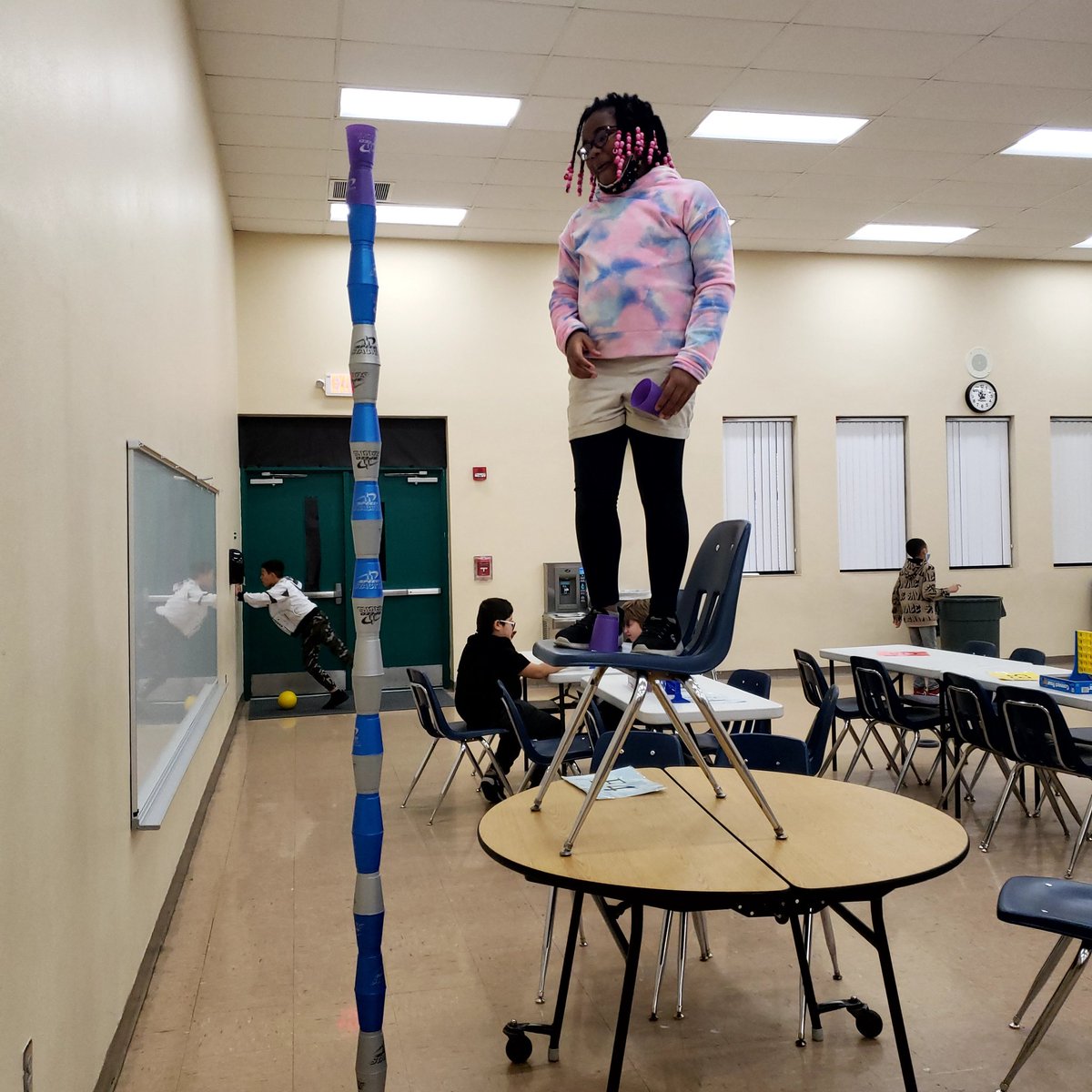 FHPanthersPE's tweet photo. Serena 30 cups high. Nevaeh with 26 https://t.co/MWETedMAzX